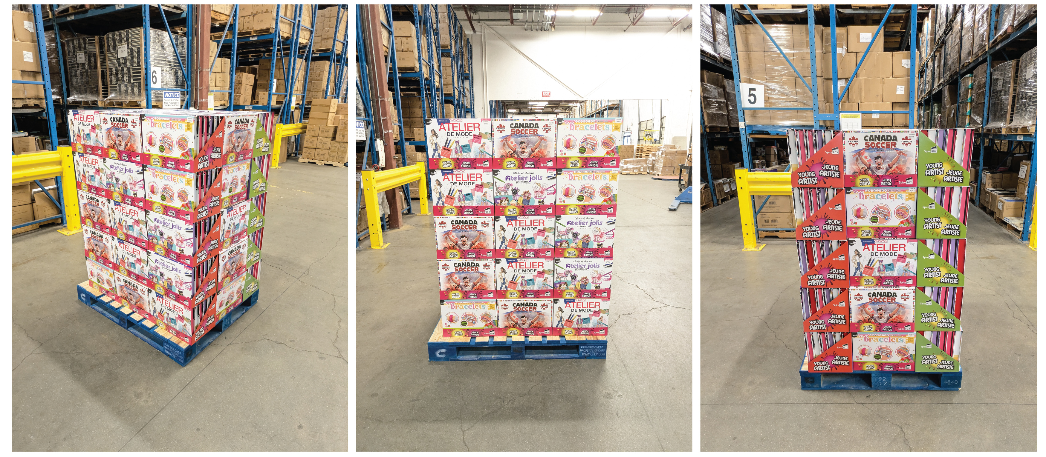 Costco Canada Young Artist pallets — warehouse photos